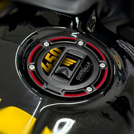 Az Graphishop 3D Resin Fuel Cap Protector Compatible with Royal Enfield Guerrilla 450 Playa Black FM-1161