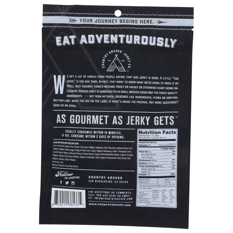 Country Archer, Beef Jerky, Original, 2.5 Oz