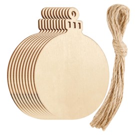 KUUQA 30 Pcs Christmas Baubles Round Wooden Ornaments Wooden Christmas Tree Ornaments Decorations for Christmas Party Decoration Crafts Supplies