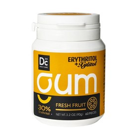 DC24 DAILY CARE Xylitol Chewing Gum with Erythritol, Aspartame Free & Sugar Free Gum, Low-Calorie, Sugarless, Natural Peppermint, 60 Pieces (Pack of 1) - Flavor: Freshfruit
