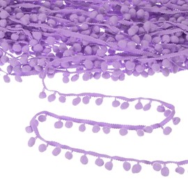 M METERXITY Pom Pom Ball Fringe Trim, 10 Yards 11mm Ball Fringe Trim Ribbon Sewing Accessory for Home Decoration/DIY Crafts/Curtain/Pillow [Medium Purple]