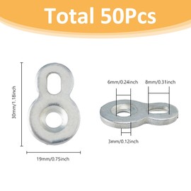 SUPERFINDINGS 50Pcs Figure 8 Fastener Steel Table Top Connector Desktop Clips Heavy Duty Table Top Fasteners for Table Tops Chair Bench Desk Tops Cabinet Fronts