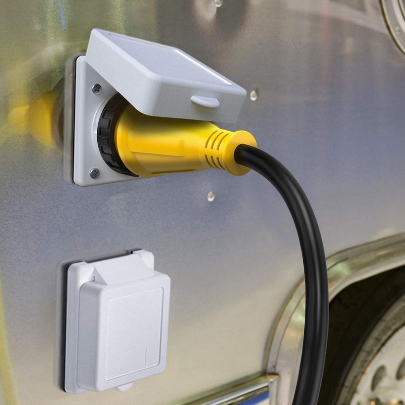 RV Plug Adapter Twisting Locking Receptacle Easily Carry Safety 15A