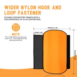 LETSERBIKE Ebike Battery Cover Waterproof, Neoprene Electric Bicycle Battery Cover Large, Fat Tire E-Bike Light-reflecting Battery Covers Bag for Winter, Dustproof, Extended Battery Life