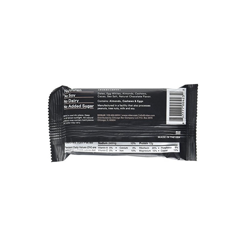 Rx Bar Chocolate Sea Salt, Protein Bar, 1.83 Oz, 12