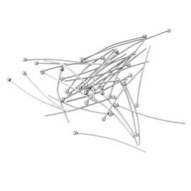 100 Stainless Steel Head Pins 5 cm Head Pins with Round Head 50 mm x 0.7 mm Ball Head Pins Silver Plated Head Pins Bead Pins