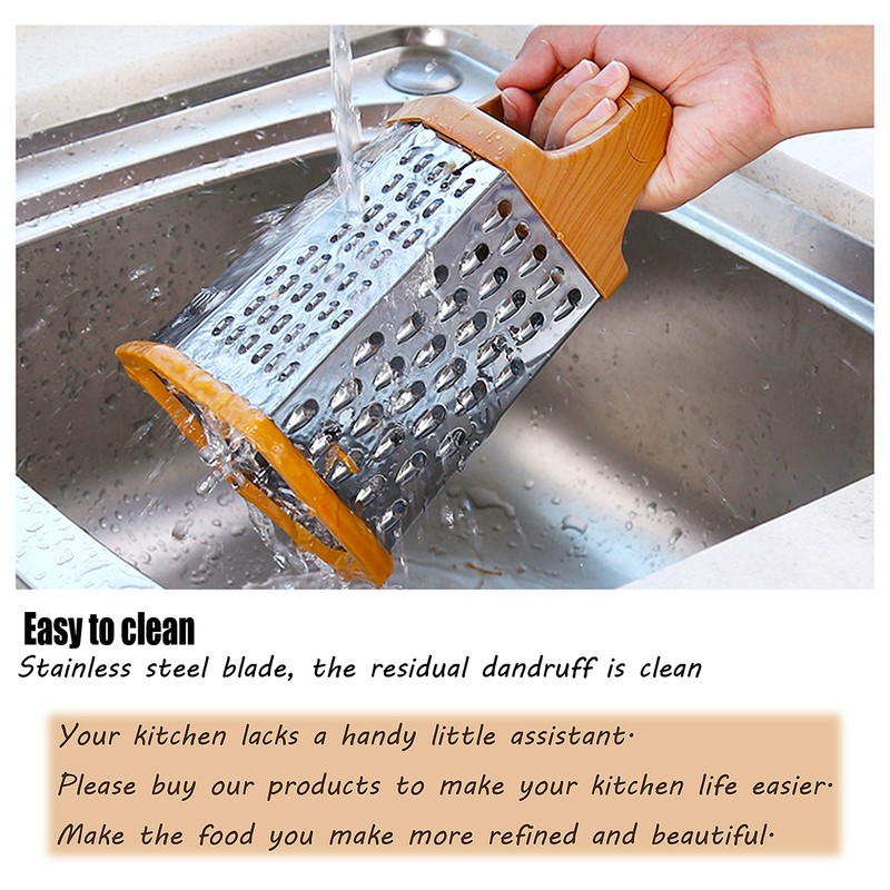 Square Grater Vegetable Slicer Stainless Steel 6 Grating Surfaces Multi