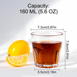 DIBALIYI 6 PCS Plastic Glasses, 5.63 OZ Plastic Tumblers for Children, 160ML Premium Transparently Cups Reusable for Adults Party, Stackable Acrylic Cups for Home Camping Picnic BBQ