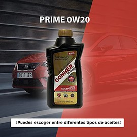 Gonher - Aceite para Motor de Automovil Sintetico GO PRIME SAE 0W-20 API SP (946ML) | Aceites y lubricante para diferentes vehículos | Auto Oil