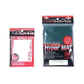 KMC 100 Pochettes Card Barrier Perfect Size Soft Sleeves + Hyper Matte Sleeves (80-Pack), Green Value Set !