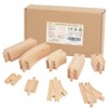 Wooden Train Tracks 24 Piece Set, Track Expansion and 9