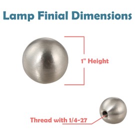 Aspen Creative 24029-22, Sphere Lamp Shade, Steel in Brushed Nickel Finish, 1" Height (2 Pack) Finial