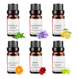Kit De 6 Aceites Esenciales Para Difusor Aromaterapia 10 Ml