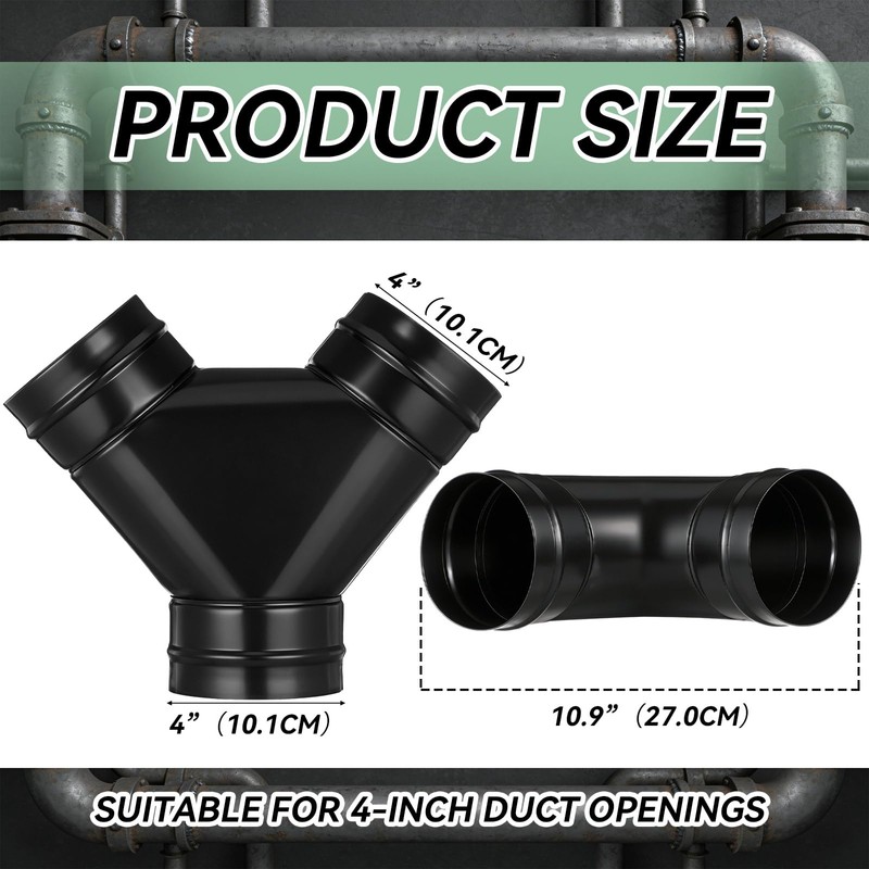 Landhoow 3 Way Duct Splitter Exhaust Pipe Splitter Y Connector