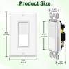 Kcmytoner 3 Way Light Switch, 15A 120-277V Rocker Paddle, Single