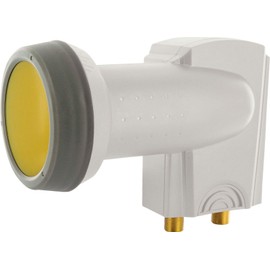 Schwaiger 714371 Digital Premium Quad LNB (Charcoal) for Two Participants with Sun Protect and Pull-Out Weather Protection, Gold-Plated Connectors for the Highest Quality (Full HD, 3D, Ultra HD / 4K)
