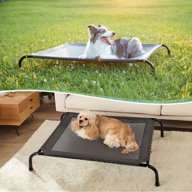 SIEMOUR 50" Lx32 Wx8 H Cooling Elevated Dog Bed for