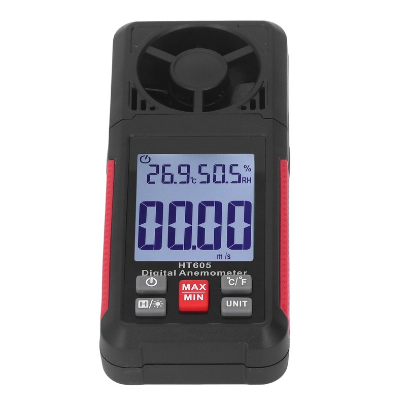 Digital Anemometer 5 Blades Small Resistance Fast Accurate Measurement Air