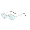 Dweebzilla Slim Hexagon Luxury Aviator Sunglasses (Silver Metallic Frame -