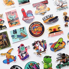 Cool Skate Board Sticker Packs Funny Skateboard Helmet Decals Skateboarding Sticker for Deck 50 Piece