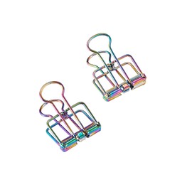 LiQunSweet 10 Pcs 0.75 Inch Colorful Metal Skeleton Frame Hollow Wire Binder Clips Notes Letter Paper Clip Office Supplies