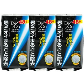 Deou Sweat Odor, Sticky, Aging Odor, Ultra Thorough Adsorption Removal Refreshing Sheet, 48 Sheets x 3 Packs