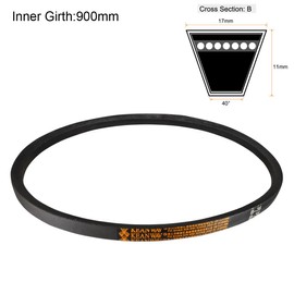 sourcing map B-36 V-belt, 36 inch pitch length, B-section rubber drive belt, outer circumference 914 Li