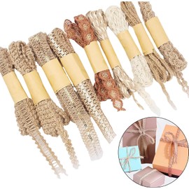 Cordón de Yute sostenible Cintas para Envolver Regalos Lazos Decorativos de Fibra Natural para Manualidades Decoración del hogar y Celebraciones Cordón de Yute Hecho a Mano para Manualidades