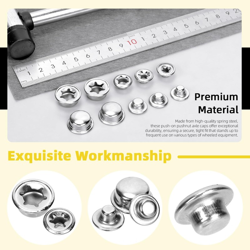 Mardatt 80Pcs Push on Pushnut Cap Stud 1/2", 1/4", 5/16",