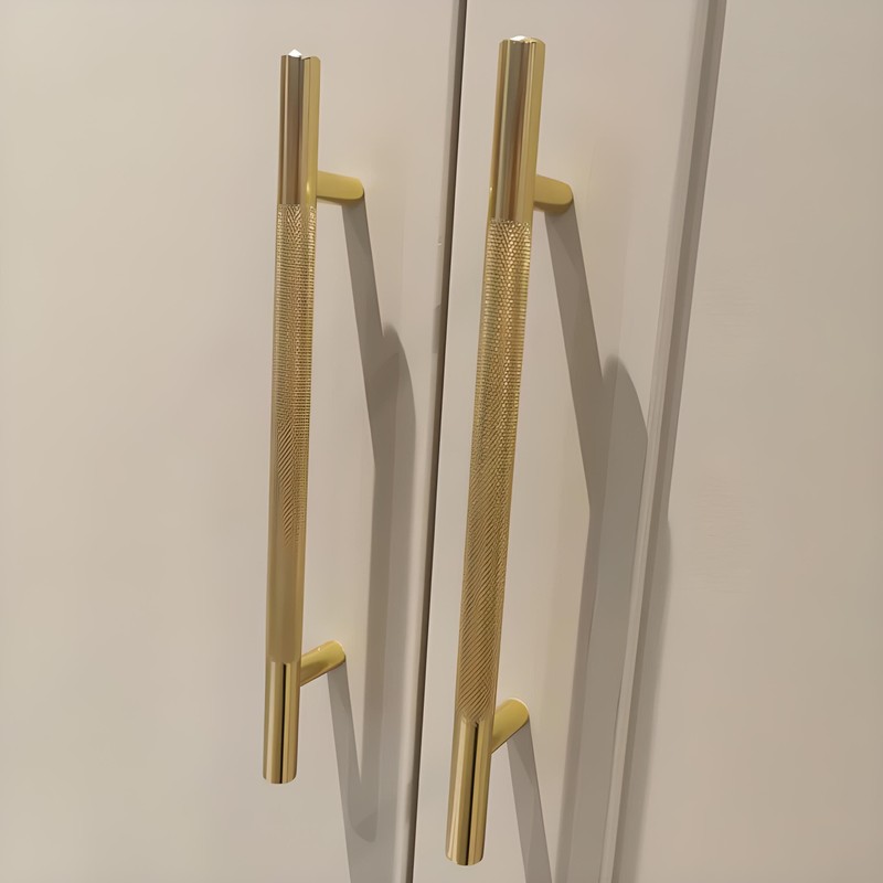 BSM Marketing Knurled T Bar Gold Modern Kitchen Cupboard Cabinet