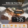 Netzu Loud Alarm Clocks Bedside, Wooden Alarm Clock with 12