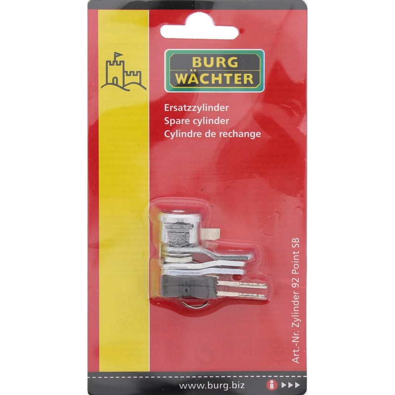 Burg-Wächter BK 92 Point SB Cylinder for Letterboxes, Steel, Silver