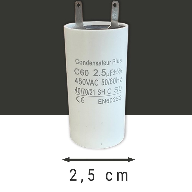Cable lugs capacitor 2.5µF special Somfy Simu roller shutter motor