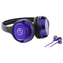 Able Planet Musicians' Choice Over-the-Ear Stereo Headphones PLUS Sound Isolation Earphones, SH180PRM-SI170PR, PURPLE