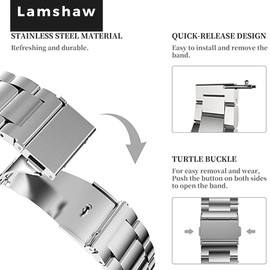 Lamshaw Compatible with WHOOP PEAK Bands with Case bands, Quick Release Stainless Steel Metal Replacement Straps Compatible with WHOOP 5.0 PEAK, LIFE MG, One, 4.0, 3.0 (Silver)