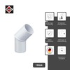 INEFA Rain Pipe Elbow 45 Degrees for Downpipe, PVC DN50