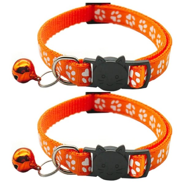 Hepplly 2-Pack Cat Collars Quick Release Reflective Kitten Collar with