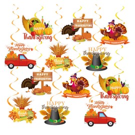 Happy Thanksgiving Banner with Hanging Swirls Autumn Thanksgiving Garland Happy Thanksgiving Decorations Banner Give Thanks Banner Fall Decorations for Home Thanksgiving Decorations (12)