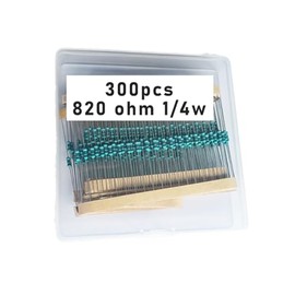 Jiefafa 820 1/4W, 820R1/4W, 820 ohm, 820 R 1/4W, 820Ωresistor, 820 ohm resistor, 820 ohm Metal resistor, 820 R Metal Film resistors 1/4w(0.25w) 1% tolerance 0.01 MF Metal Film Fixed Resistor 300 pcs