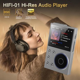 HiFi MP3 Player with Bluetooth5.3, 2.4in HD Screen, High Resolution Lossless Sound Digital Audio Music Player, 750mAh Portable Audio Player with ALPS Scroll Control, for Sports