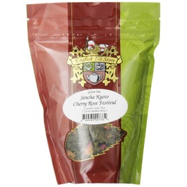 English Tea Store Loose Leaf, Sencha Kyoto Cherry Rose Festival Green Tea Pouches, 4 Ounce