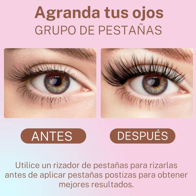 Extensiones Pestañas Postiza Diy Mix,kit De Clips+pegamento