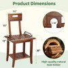 Shower Stool with Shelf and Handrails, Solid Water-Resistant Teak Shower