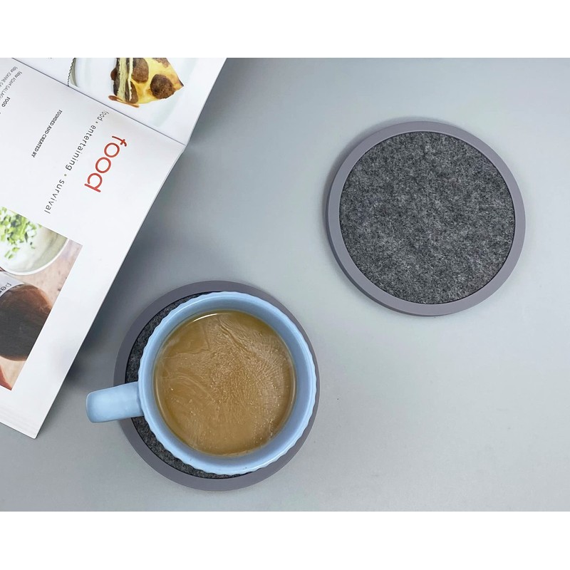 Absorbent Coasters for Drinks - 6packs, Silicone Coasters with Soft