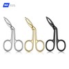 Silver Stainless Steel Eyebrow Scissors,Elbow Pliers Clip Scissors,Flat Tip Tweezers