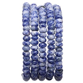 BEADIA Natural Blue Sodalite Stone Rondelle 4x6mm Loose Semi Gemstone Beads for Jewelry Making 38cm