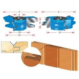Amana Tool - SC640 2Piece Carbide Tipped 3-Wing V Paneling 2-5/8 Dia x 3/4 x 45 Deg x 1/2
