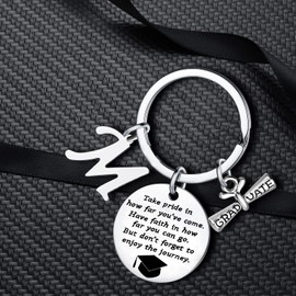 Graduation Gifts Graduation Keychain Inapirational Gifts For Graduates Family Friends Congratulation Presents (M)