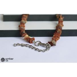 Amber Necklace for Dogs Made of Raw Baltic Amber | Tick Collar | Amber Against Ticks | Ticks and Flea Protection Collar (35-40 cm)
