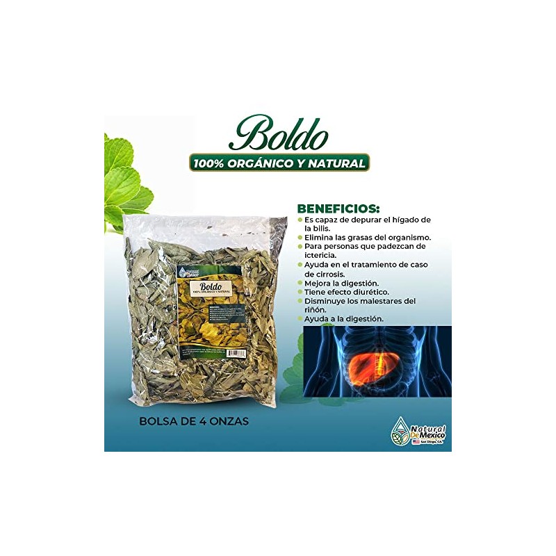 Hojas de Boldo Herbal Tea 4 oz-113g. Boldus Leaves Digestive